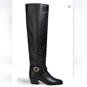 Jimmy Choo Beca 45 Leather Knee High Black Boots Size EU 36/ US 6 NWT
